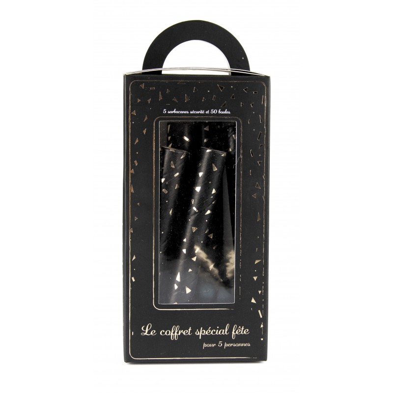 Coffret 5 Sarbacanes et 50 Boules Black and Gold